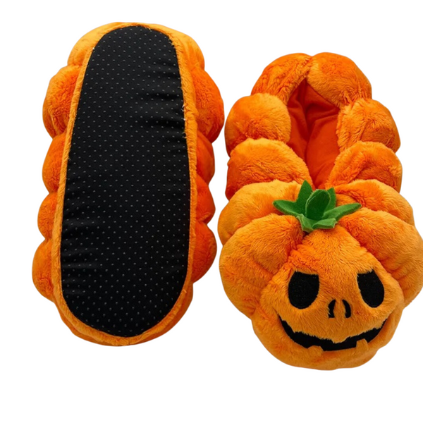 PLUSH PUMPKIN BEDROOM SHOES