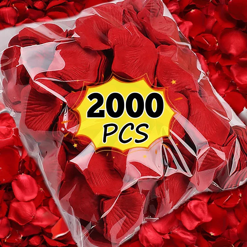 2000 Piece Faux Wine Red Rose Petals