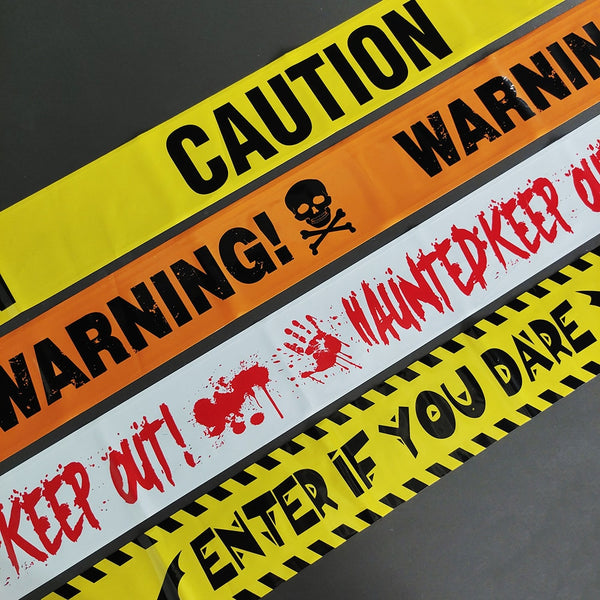 7x9 Halloween Warning Tape Decor