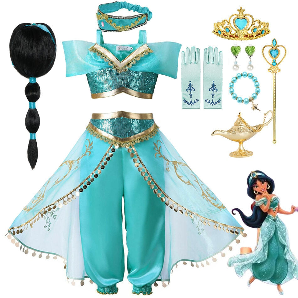 Girls Jasmine Costume Full Set