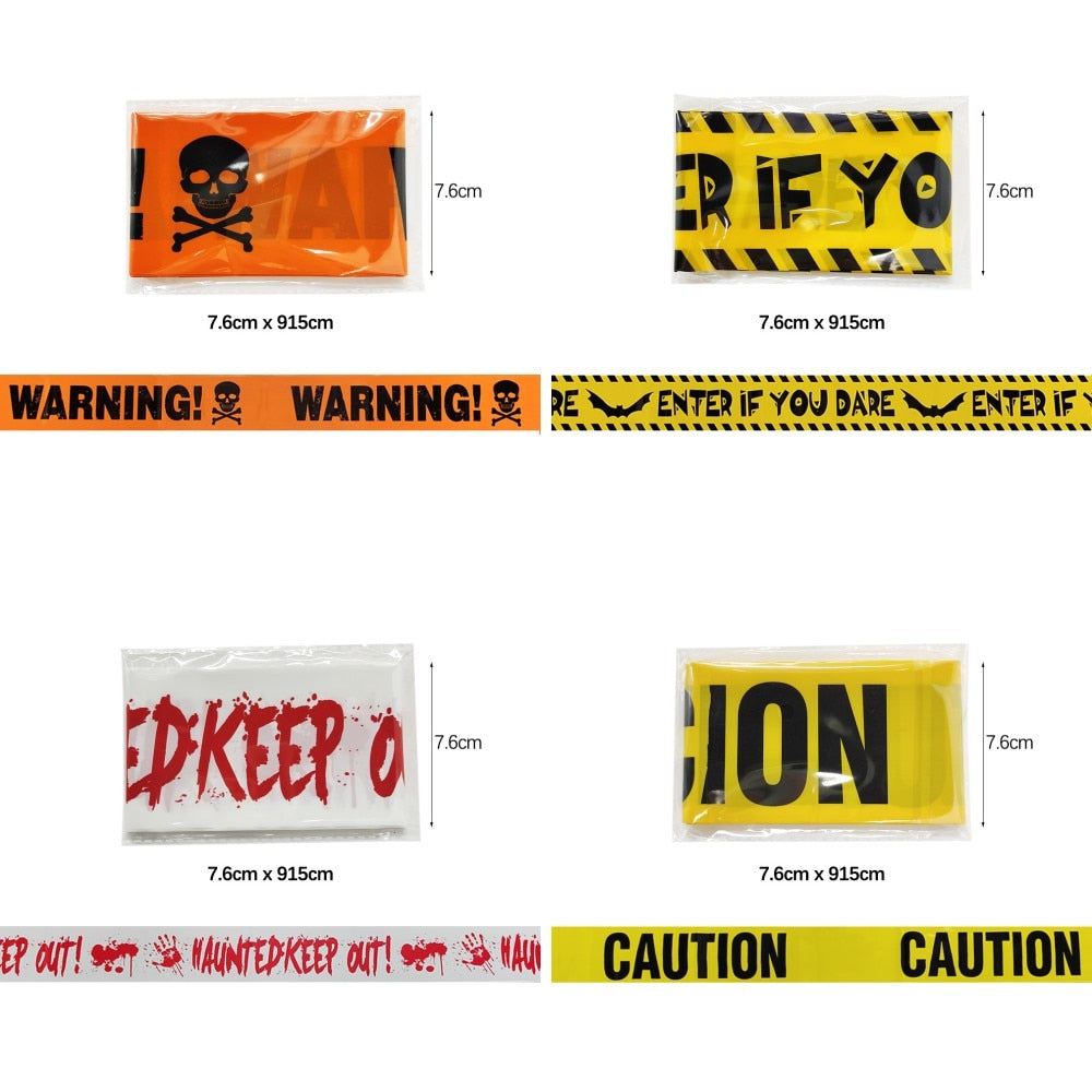 7x9 Halloween Warning Tape Decor