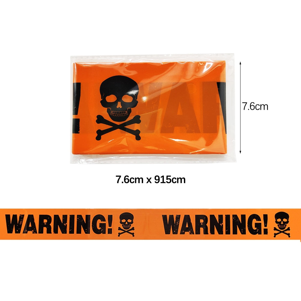 7x9 Halloween Warning Tape Decor