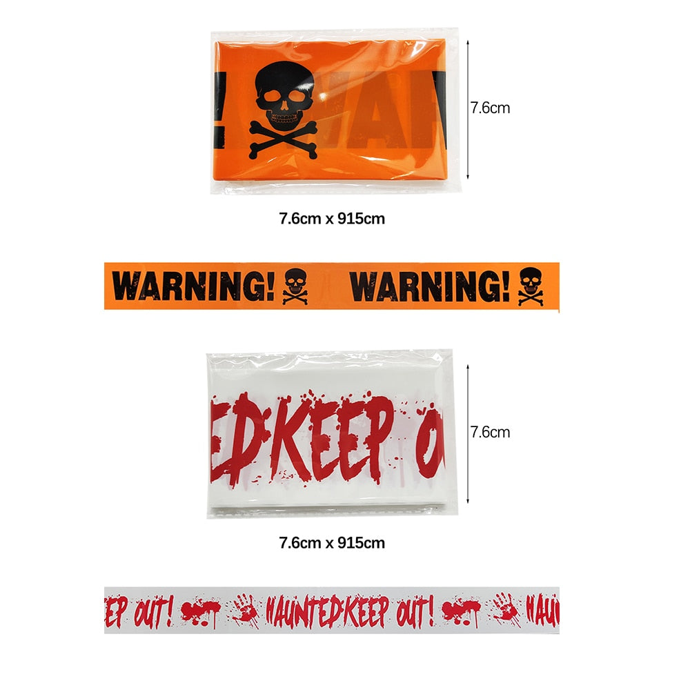 7x9 Halloween Warning Tape Decor